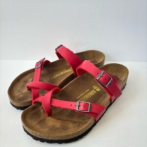 Birkenstock Mayari Red Leather Sandals 8